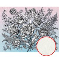 Фреска Ortograf Grafika Natura 31544 Фактура флок FLK Флизелин (3,5*2,7) Розовый/Голубой/Белый, Цветы/Абстракция арт-31544 (флок FLK) — фото 1, Фрески