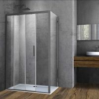 Душевой уголок Vincea Soft 110x80 профиль Вороненая сталь стекло прозрачное арт-VSR-3SO8011CLGM — фото 1, Прямоугольные душевые уголки