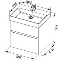 Тумба с раковиной Aquanet Бруклин 60 подвесная Белая арт-212596 — фото 10, Тумбы с раковиной