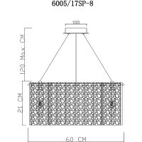 Люстра Divinare Felis Прозрачная Латунь арт-6005/17 SP-8 — фото 5, Люстры