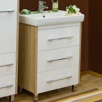 Тумба под раковину Sanflor Ларго 60 Белая Швейцарский вяз арт-С0002107 — фото 1, Тумбы под раковину