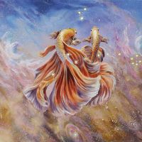 Фреска Ortograf Животные 8273 Фактура бархат FX Флизелин (1,5*1,5) Голубой/Оранжевый, Рыбы/Живопись арт-8273 (бархат FX) — фото 2, Фрески