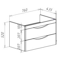 Тумба под раковину Bellezza Санриса 80 подвесная Орех арт-4630113180434 — фото 3, Тумбы под раковину