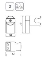 Держатель ручного душа Ravak Chrome 611.20 Черный матовый арт-X07P639 — фото 3, Держатели для душа