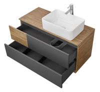 Тумба под раковину Aquaton Терра 105 подвесная Дуб кантри Антрацит арт-1A246901TEKA0 — фото 6, Тумбы под раковину