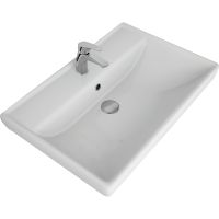 Тумба с раковиной Brevita Vega 70 подвесная Белая матовая Золото арт-УТ000022669 — фото 5, Тумбы с раковиной