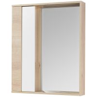 Зеркало со шкафом Aquaton Бостон 60 с подсветкой Дуб эврика Белый глянец арт-1A240202BN010 — фото 4, Зеркальные шкафы в ванную