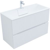 Тумба под раковину Aquanet Джейн 100 подвесная Белая матовая арт-313288 — фото 4, Тумбы под раковину