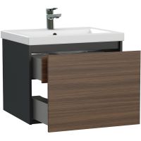 Тумба под раковину Cersanit Grande 60 подвесная Черная Орех арт-64759 — фото 3, Тумбы под раковину