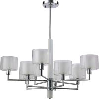 Люстра Crystal Lux Прозрачная Белая Хром арт-MAESTRO SP-PL5+5 CHROME — фото 1, Люстры