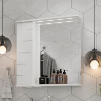 Зеркало со шкафом Volna Joli 70 L с подсветкой Белое арт-zsJOLI70.L-01 — фото 2, Зеркальные шкафы в ванную