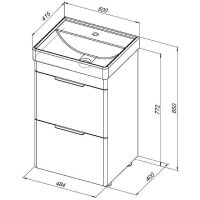 Тумба с раковиной Aquanet Ирис new 50 Белый глянец арт-312420 — фото 13, Тумбы с раковиной