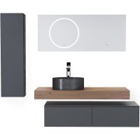 Шкаф пенал Jorno Modulare 30 подвесной Антрацит арт-Mdlr.04.110/P/A/JR — фото 4, Пеналы для ванной комнаты