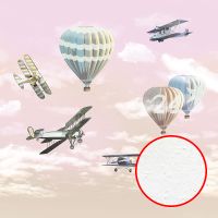 Фреска детская Ortograf Для самых маленьких 32905 Фактура бархат FX Флизелин (2,7*2,7) Розовый/Разноцветный, Самолеты/Воздушные шары арт-32905 (бархат FX) — фото 1, Фрески