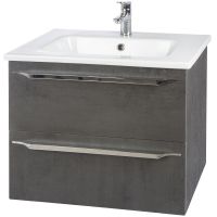 Тумба под раковину Bellezza Луиджи 60 2 ящика подвесная Серая арт-4639209000427 — фото 1, Тумбы под раковину