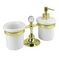 Стакан и дозатор для жидкого мыла Cezares Золото Белый арт-OLIMP-TDT-03/24-Sw — фото 1, Дозаторы