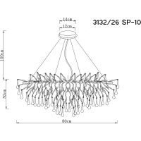 Люстра Divinare Salice Прозрачная Серебро арт-3132/26 SP-10 — фото 4, Люстры