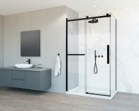 Душевой уголок Vincea Como Soft 130x80 профиль Черный стекло прозрачное арт-VSR-1CS8013CLB — фото 3, Прямоугольные душевые уголки