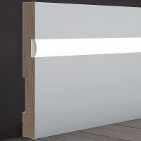 Плинтус Evrowood 2000x100x16 мм арт-PN 101 led — фото 1, Плинтуса напольные