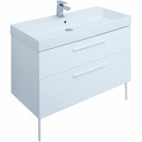 Тумба под раковину Aquanet Nova 100 подвесная Белая глянцевая арт-249922 — фото 5, Тумбы под раковину