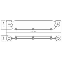 Стеклянная полка WasserKRAFT Nau Хром арт-K-7744 — фото 3, Полки для ванной и душа