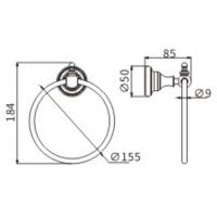 Кольцо для полотенец CeramaLux Elegance Черное матовое арт-95806 — фото 2, Полотенцедержатели