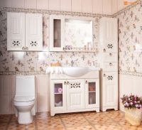 Тумба под раковину Бриклаер Кантри 105 Бежевый дуб прованс арт-4627125413667 — фото 2, Тумбы под раковину