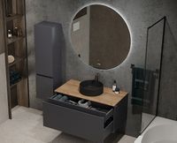 Тумба под раковину Jorno Cossety 100 подвесная Антрацит арт-Coss.01.100/P/A-DZ/JR — фото 7, Тумбы под раковину