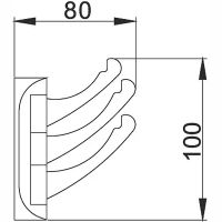 Тройной крючок Haiba Хром арт-HB209-3 — фото 2, Крючки для полотенец