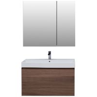 Комплект мебели для ванной Aquanet Нью-Йорк 100 подвесной Шпон Орех арт-211662 — фото 1, Комплекты мебели для ванной