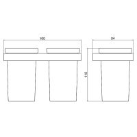 Стакан для зубных щеток Timo Petruma двойной Золото матовое арт-15234/17 — фото 2, Стаканы для зубных щеток