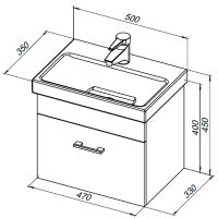 Комплект мебели для ванной Aquanet Верона 50 подвесной Белый матовый арт-287633 — фото 7, Комплекты мебели для ванной
