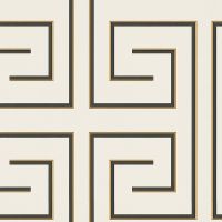 Обои Zambaiti Parati Vision Винил на флизелине (0,70*10,05) Белый/Черный/Золото, Геометрия арт-76001 — фото 1, Обои для стен