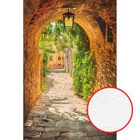 Фреска Ortograf Городской пейзаж 30718 Фактура бархат FX Флизелин (1,8*2,7) Бежевый/Зеленый, Город/Листья арт-30718 (бархат FX) — фото 1, Фрески