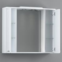 Зеркало со шкафом Damixa RedBlu Palace One 85 с подсветкой Белый арт-M41MPX0851WG — фото 2, Зеркальные шкафы в ванную