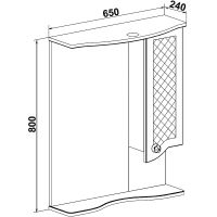 Зеркало со шкафом Runo Милано 65 R с подсветкой Белое арт-УТ000002097 — фото 5, Зеркальные шкафы в ванную