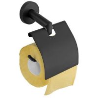 Держатель туалетной бумаги Remer Guest с крышкой Черный матовый арт-GS60NO — фото 2, Держатели туалетной бумаги