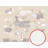 Фреска детская Ortograf Little Friends 34402 Фактура бархат FX Флизелин (4*3) Бежевый, Рыбы арт-34402 (бархат FX) — фото 1, Фрески