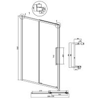 Душевая дверь Grossman Cosmo 130 профиль Хром стекло прозрачное арт-100.K33.02.130.10.00 — фото 11, Раздвижные душевые двери
