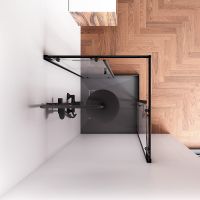 Душевой уголок AM.PM Sunny 80х80 профиль Черный матовый стекло прозрачное арт-W87G-403-8080-BT — фото 5, Квадратные душевые уголки