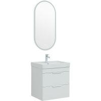 Тумба с раковиной Aquanet Ирис new 60 подвесная Белый глянец арт-312424 — фото 10, Тумбы с раковиной