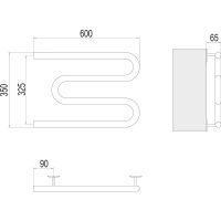 Электрический полотенцесушитель Terminus М-образный 600x350 Хром арт-4620768883927 — фото 3, Электрические полотенцесушители