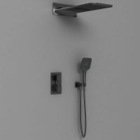 Душевая система Vincea с термостатом Черная матовая арт-VSFW-103TMB — фото 2, Встраиваемые душевые комплекты