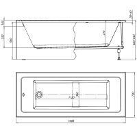 Акриловая ванна Aquanet Square 170х70 без гидромассажа арт-333072 — фото 10, Акриловые ванны