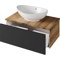 Товар: Тумба с раковиной Misty Ива 80 подвесная Графит Дуб Вотан арт-УТ000014119 - фото 4 Тумба с раковиной Misty Ива 80 подвесная Графит Дуб Вотан арт-УТ000014119 — фото 4, Тумбы с раковиной