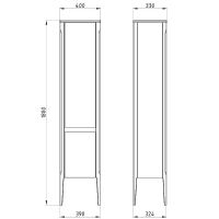 Шкаф пенал ASB-Woodline Лорена 40 Белый Бежевый арт-12210 — фото 5, Пеналы для ванной комнаты