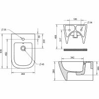 Биде STWORKI Карлстад 5611 подвесное Белое арт-585027 — фото 2, Биде подвесные