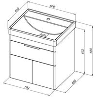 Тумба под раковину Aquanet Ирис new 60 подвесная Белая глянцевая арт-310148 — фото 13, Тумбы под раковину