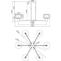 Подвесной светильник Maytoni Modern Vision Прозрачный Золото арт-MOD411PL-06G — фото 9, Подвесные светильники