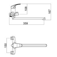 Смеситель для ванны Orange универсальный Хром арт-P01-211cr — фото 8, Смеситель для ванны
